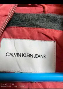 CALVIN KLEIN GIRLS METALLIC PUFFER JACKET ZIPPER