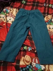 Vintage Teal Wide-Leg Pants