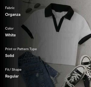 White Crop Top with Black Trim