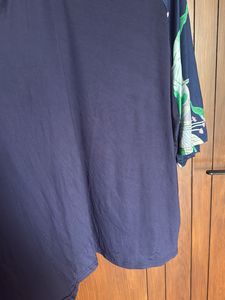 Floral Sleeve Navy Tee