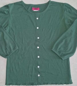 Bottle Green Botton-Up Top