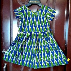 💙💚Ikkat Frock For Kids