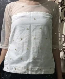 White Trendy Blouse For Lehnga/ Skirts