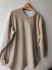 Beige Long Sleeve Sweatshirt