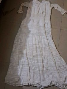 Elegant White Ethnic Gown