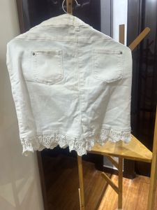 White Denim Mini Skirt