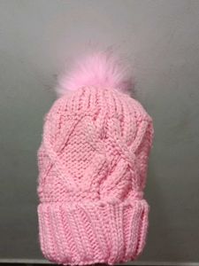 Moschino Pink Knit Beanie Hat