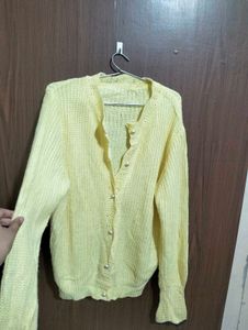 Cute Crochet Korean Yellow Sweater