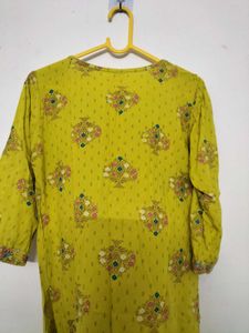 Yellow Embellished Kurta