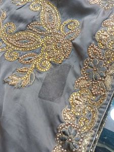 Elegant Embroidered Saree (Issue)