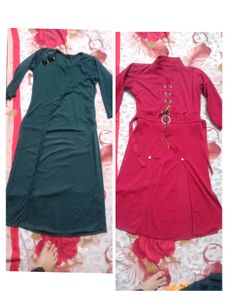 combo 2 red,Green Dress