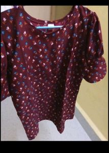 Printed Crepe Top