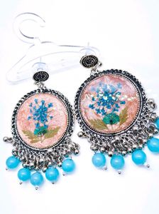 Floral Pressed Jhumka Earrings