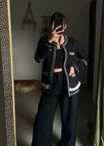 Exquisite Black Beaded &amp; Fringed Statement Blazer