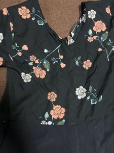 Jumpsuit With Floral Print On Top &amp; Belt