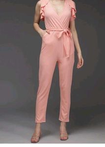 Elegant Pink Ruffle Jumpsuit