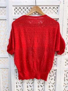 Oversized Red Glam Leopard Heels Tee B