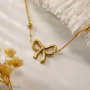 Gold Bow Necklace