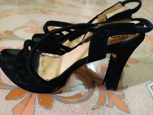 Black strappy heels