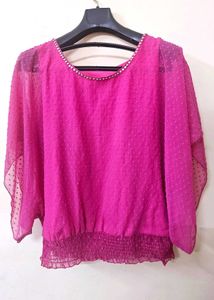 Hot Pink Sheer Top