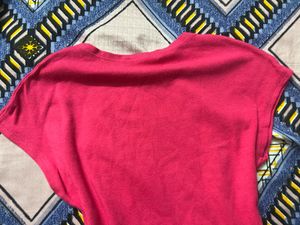 Zara Cropped Boxy Tee - Bright Pink