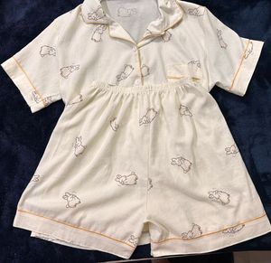 Cute Bunny Print Pajama Set