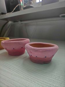 Colorful Decorative Clay Diya Set