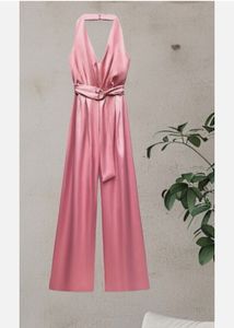 Zara Satin Backless Jumpsuit