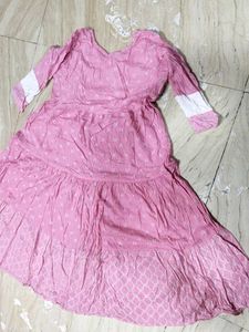 Pink Tiered Midi Dress