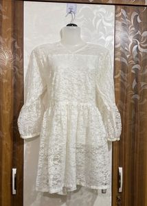 White Lace Mini Dress