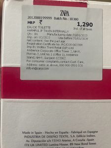 Zara Pink Flambe - 90 Ml - New With Box