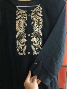 Embroidered Black Suit Set