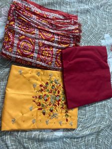 Cotton Suit With Silk Bandhej Dupatta