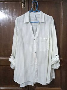 Striped Oversized Button-Down