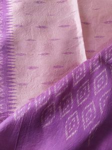 Handloom Silk Ikat Saree In Magenta On Pink