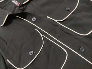 Double Pocket Contraate Piping Shirt
