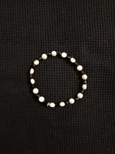 Slim Black & White Beads Bracelet