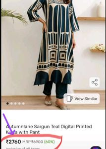 Kurta Or Co-ord Set All New With tags Teal Blue XL