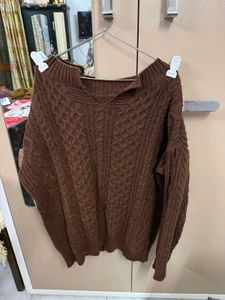 Chic Brown Knit Sweater