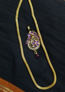 Glod Plated Thick Necklace With Pendant