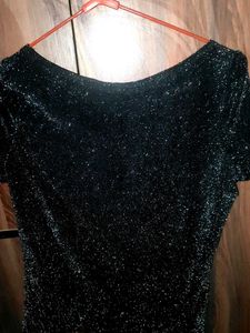 Sparkly Black V-Neck Top