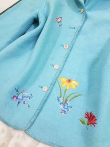 Baby Blue Embroided Coat!