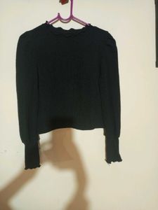 Black Sweatshirt Top For Women 🖤