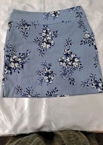 White Wrap Top with Floral Skirt