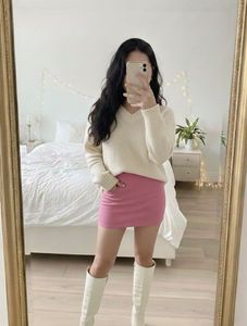 Very comfortable and cozy Cream V-Neck Sweater