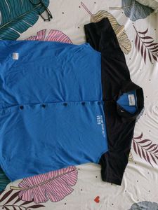 casual T shirt with blue and black color combinati