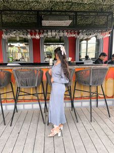 Blue Long Bodycon Dress