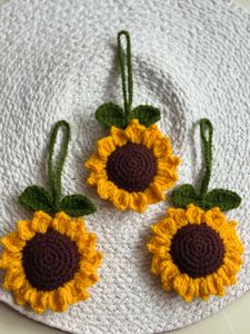 Sunflower Crochet Phone Charm