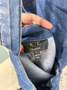 Ice Retro Flare Denim Overall Skirt D
