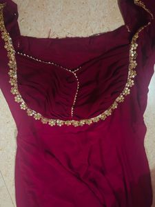 Maroon Embellished Anarkali Sets